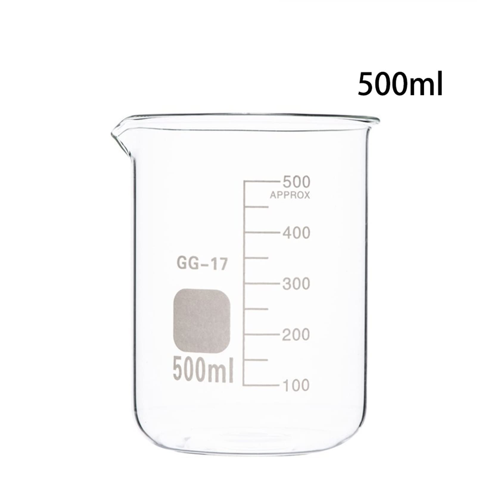 500 ml Becherglas mit klarer Skala, Borosilikatglas, hitzebeständig, verdicktes Glas, niedrige Form, Labormessbecher, 3er-Pack (Farbe: Klar, Größe: 500 ml) (Transparent 500 ml)