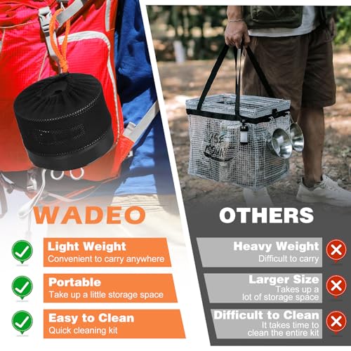 WADEO Camping Cookware Mess Kit with 7200W Camping Stove, 14PCS Non-Stick Camping Pot Pan Set with Stainless Steel Fork Knive Spoon for Camping Backpacking Hiking Outdoor Cooking and Picnic - Image 7