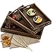 Sziqiqi Bandejas Decorativas para Servir Mesa de Café/Bandeja Otomana Rectángulo Bandeja de Madera de Paulownia Súper Liviana/Colección de Platos con Asas para la Mesa Centro de Mesa Juego de 3