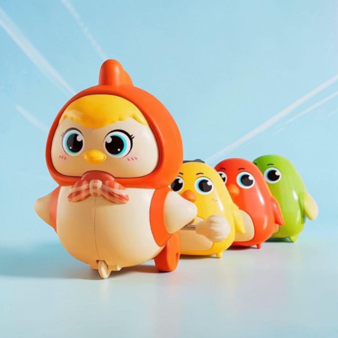 ACROWN Cute Animal Toys for Kids Sensory Worm Animal Wind up Colorful Toy Insect Figurines for Boys and Girls Multicolor Animals Toys Pack of 1 (Chicken Toys Walking Family)