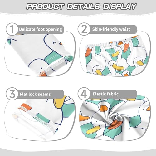 Girls Basic Leggings Baby Girls Pants Duck Cartoon Soft Footless Stretchy Tights Pants 4-10Y3