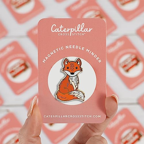 Image of Fox Magnetic Needle Minder from Caterpillar Cross Stitch - for Cross Stitch, Sewing, Embroidery and Needlework Accessories, Enamel