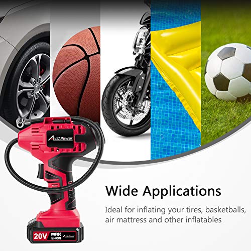 Avid Power Tire Inflator Air Compressor, 20V Cordless Car Tire Pump