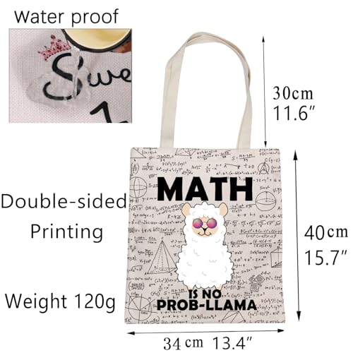 Bolsa Tote para Profesores de Matemáticas Llama Divertida miniatura 4