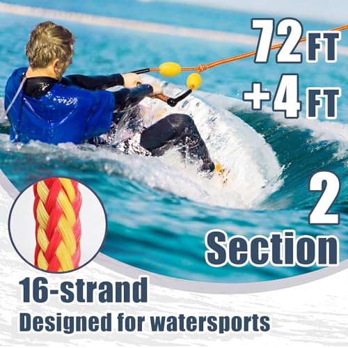 Image of Soulchen 75ft Wakeboard Rope with Handle and Floats