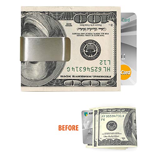 IFAMIO Stainless Steel Wallet Money Clip 5 Pcs Credit Card Cash Holder Minimalist3