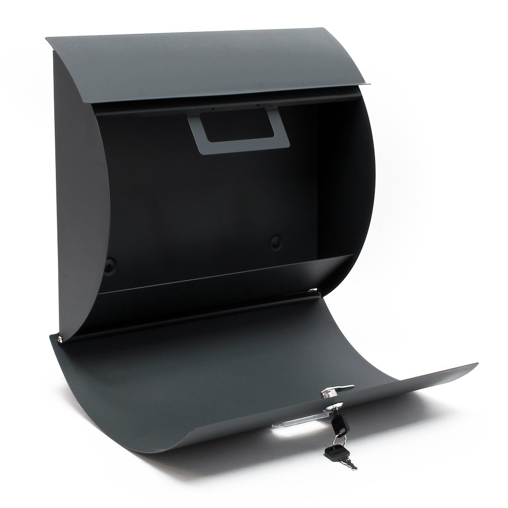 Wiltec Set Cassetta postale singola autoportante V17 antracite, con telaio di supporto