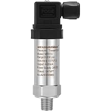 MEASUREMAN 100 PSI Pressure Transmitter, 4-20mA Industrial Pressure Transducer, 0.5% FS Accuracy, 24V DC, 1/4" NPT Male Thread, Hirschmann Connector, IP65 Pressure Sensor for Liquid, Oil, Gas