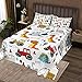 Feelyou Construction Bedspread Kids Cartoon Dinosaur Quilted Coverlet for Boys Equipment Trucks Coverlet Set Construction Vehicles Kawaii Jungle Dino Quilted Room Decor Queen Size