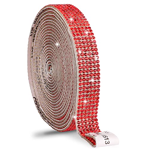 Cinta de cristal autoadhesiva roja de 1,27 cm para decorar manualidades sin manchas de pegamento 2