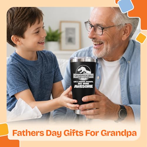 Image of NewEleven Fathers Day Gift For Grandpa From Granddaughter, Grandson - Gift Ideas For Grandfather, New Grampa, Promoted To Grandfather, Grandchildren, Grandkid - 20 Oz Tumbler