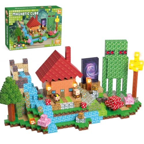 Magnetic Blocks, 100PCS Magnetic Building Blocks, STEM Toys for Kids Age 3+ - image 1