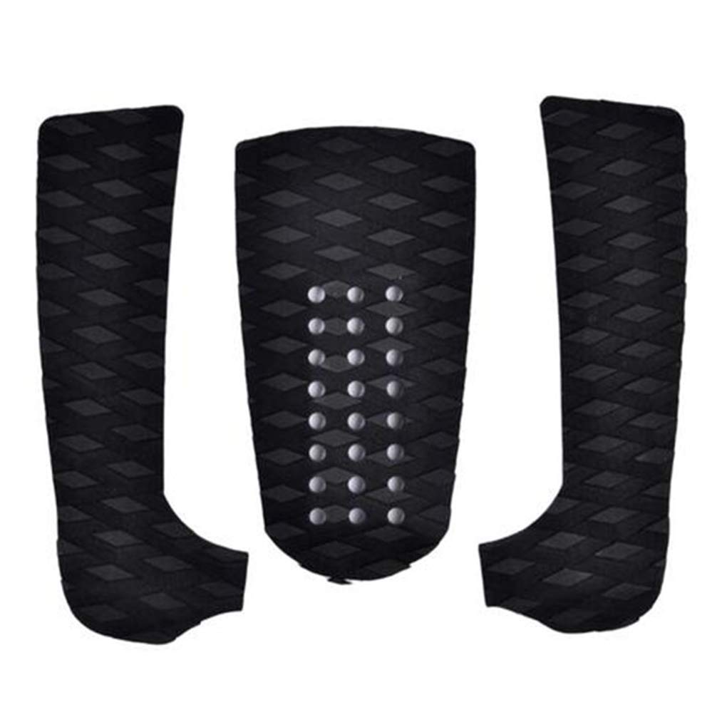 3 Set 3 Stück Surfboard Traktionspad Stomp Pad Surfbrett rutschfeste EVA Schwanzmatte Fußgriff Surfen Zubehör Punkte schwarz