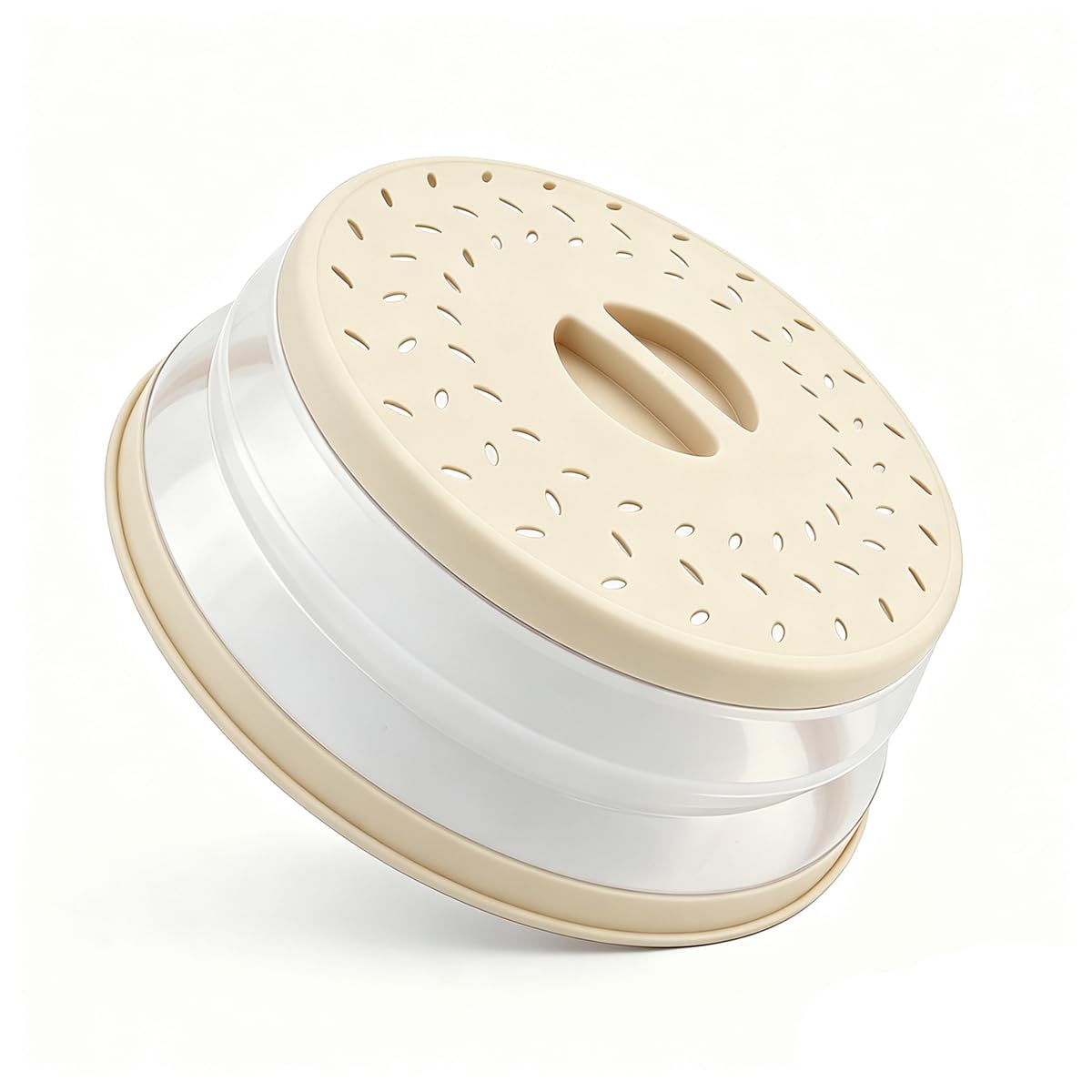 Collapsible Microwave Splatter Cover(beige, 10.5IN)