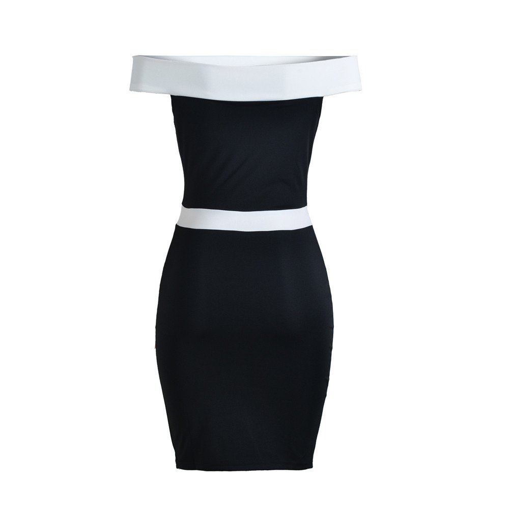 Women Dress,LuluZanm Ladies Bodycon Off Shoulder Bandage Evening Sexy Party Cocktail Pencil Mini Dress Black