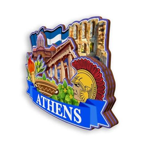 Imán Decorativo Redondo con Diseño de Atenas miniatura 3