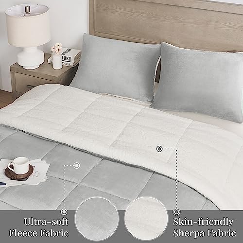 Basic Beyond HG18PCS Queen Comforter Set - Luxury Fleece Sherpa Comforter Sets thumb #4