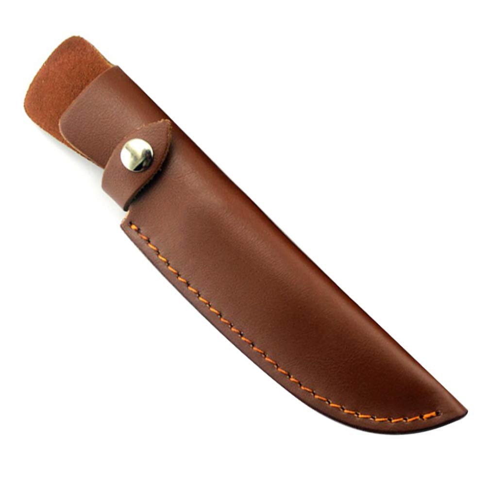 Cuero Marrón Hoja Fija Cuchillo Vaina Cinturón Loop Caso Titular Bolsa Bolsa - Caza Cuchillos Cuero Vaina Universal Cuchillo Edge Guard