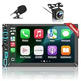 Autoradio 2 DIN Compatibile con Wireless Carplay & Android Auto,7 Pollici Touchscreen Stereo Auto Bluetooth con Schermo,Radio Auto con Mirror Link/USB/AM/FM/Microfono,Supporta Telecamera Posteriore