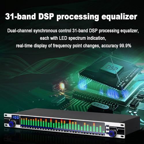 Ecualizador digital profesional de 31 bandas dual, con procesamiento DSP, pantalla LED y función de almacenamiento de memoria para 10 modos, aplicable a equipos de audio y amplificadores de escenario miniatura 4