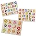 SIMUER Confezione da 3 Puzzle in Legno Gancio Puzzle Bordo Colore Digitale Lettera Puzzle di Frutta per Bambini Puzzle Giocattolo Educativo Gioco
