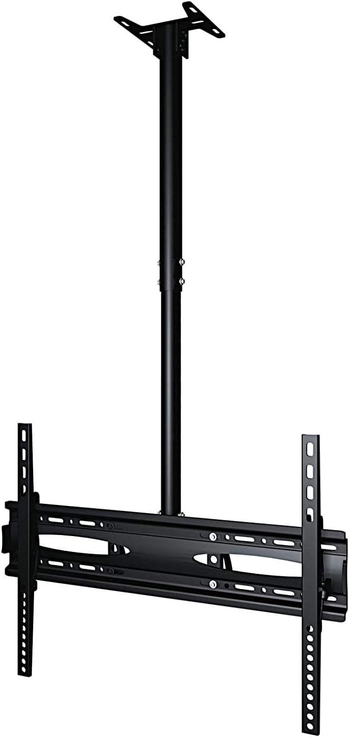 Alpha ALCM1800-B LCD/Plasma TV Ceiling Mount for 32-65in, With Adjustable Length 92cm to 1800cm, Load Capacity: 40Kg, Black, Steel