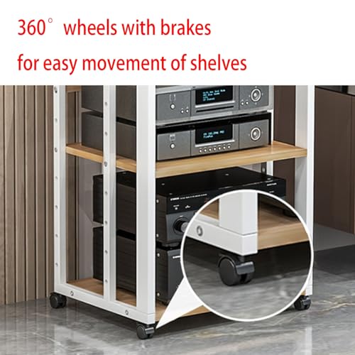 Support audio réglable à roulettes : étagère multifonction à rangement ouvert - 6