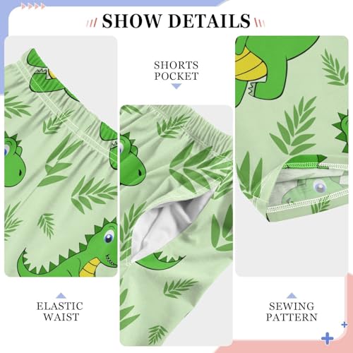 ZZKKO Funny Green Dinosaurs Boys Pants for Kids Jogger Pants with Pockets S-XL4
