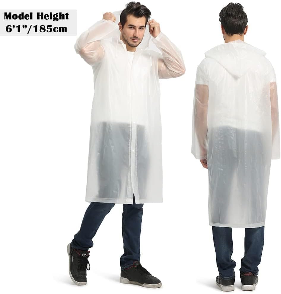 Opret 2 Pack Raincoats for Adults Reusable, EVA Rain Ponchos Lightweight Rain Coat Waterproof Rain Gear for Men and Women