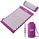 [page_title]-Aerb Akupressurmatte mit Kissen, Akupressur Set mit Massagestab: zur Entspannung und Reduzieren Rückenschmerzen, Kopf- und Nackenschmerzen, Herausnehmbar und Waschbar, mit Aufbewahrungstasche