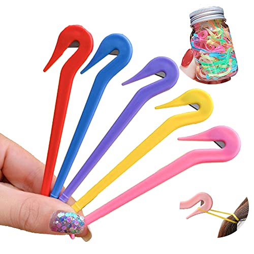 elastic hair ties topsy tail hair tool teen girl gifts hair band remover color rubber bands for hair (6-piece set)rubber bands for hair elastic hair band remover (Color 6-piece set)