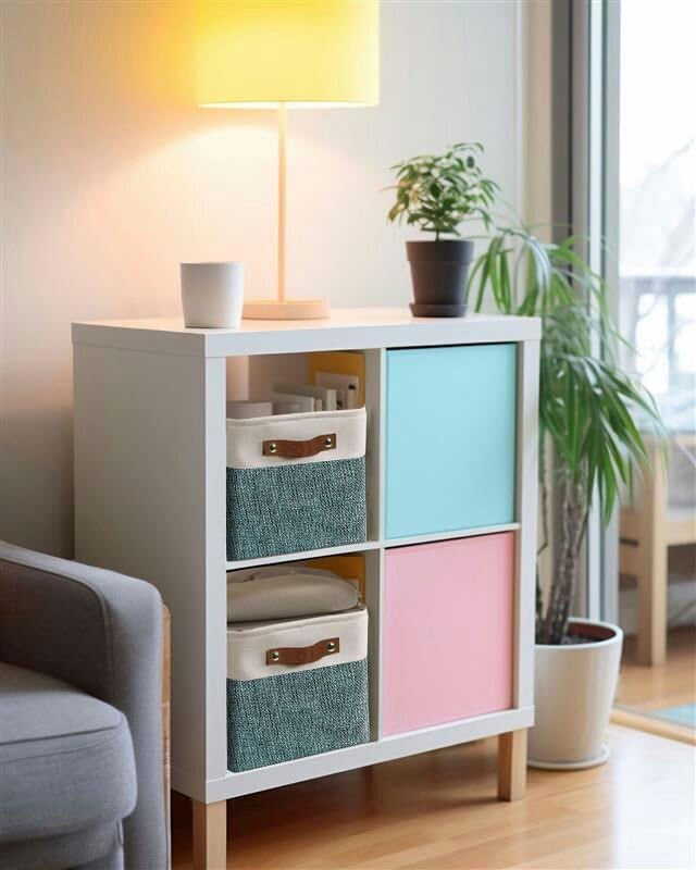 Miniatura 8 de DECOMOMO - Contenedores de tela para almacenamiento para estantes, armarios, ropa blanca, estante de bebé, juguete, cubos decorativos con asas