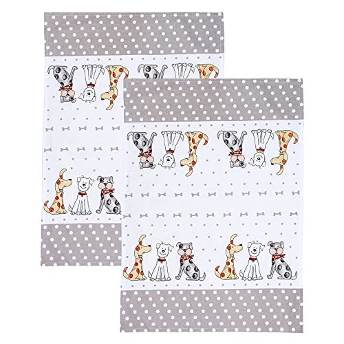 SPOTTED DOG GIFT COMPANY - Strofinacci da cucina con motivo cani - lavabili in lavatrice - idee regalo per donna, uomo e amanti dei cani - cotone - 50 x 70 cm - set da 2