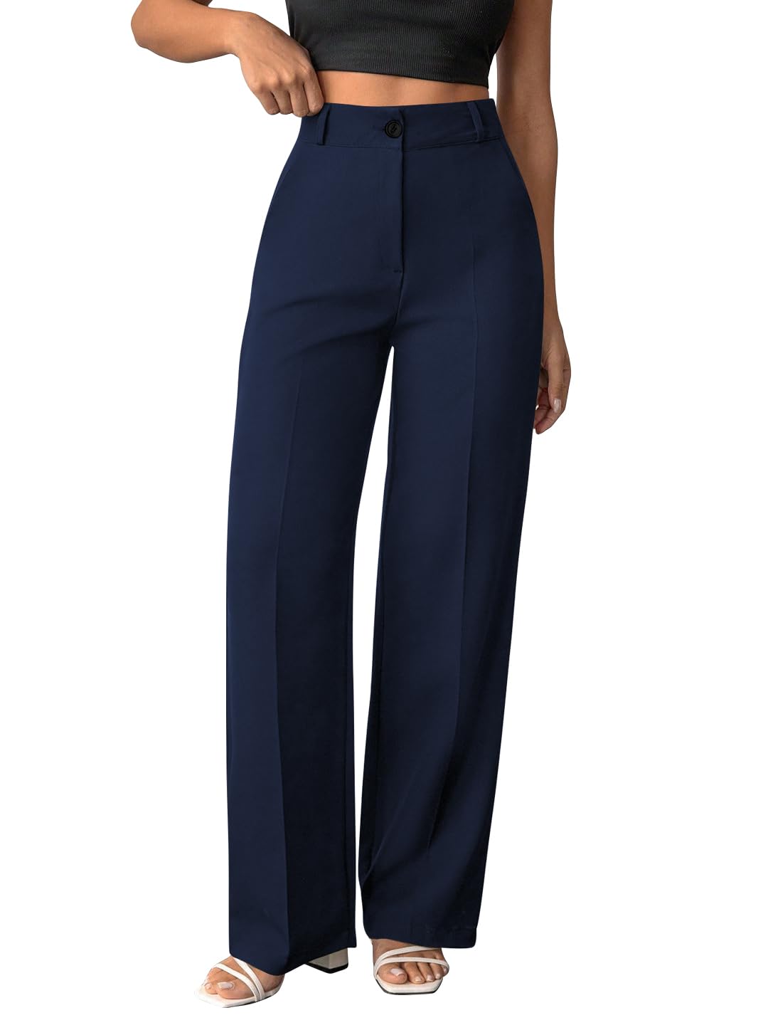 Trousers for Woman Pants Women's Formal Office Korean | Beige Black Track Pant | Type Straight | Cotton Trouser Stretchable Spandex | Bottom High-Waisted Wear-image-28