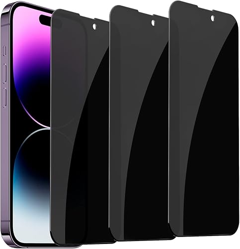 NEEPART Paquete de 3 protectores de pantalla de privacidad para iPhone 14 Pro Max 67 pulgadas protección con sensor compatible con isla dinámica