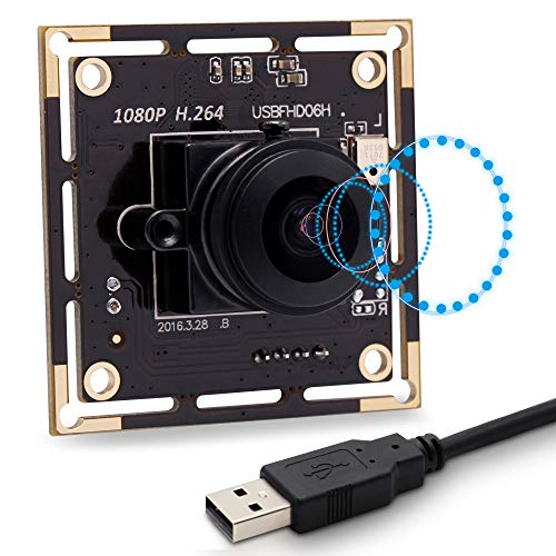 Buy 2 get 3 SVPRO Fisheye Lens 180 Degree USB Camera Module HD 1080P, Sony IMX322 USB Camera Board with Microphone, 0.01Lux Low Light Web Security Cam H.264 Video Output