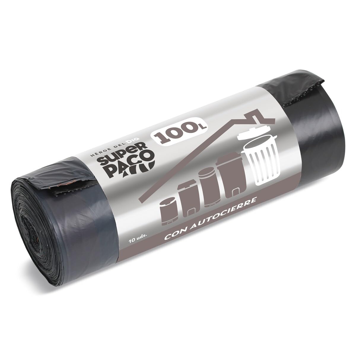 DIA SUPER PACO bolsa de basura con autocierre comunidad 120 lt rollo 10 uds