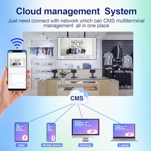 Image of 32inch Wall Mount Digital Signage, 2K UHD Touchscreen IPS Digital Display, 500nits High Brightness Monitor, CMS /U-Disk Plug&Play, 24 /7 Operation, Smart Split Screen, Android 11 OS Advertising Display