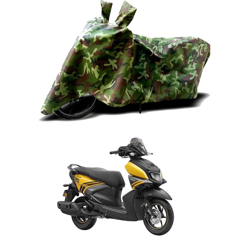 Image of 100% Water Resistant Bike Scooty Two Wheeler Body Cover Compatible for Yamaha RayZR 125 Disc /UV-Rays /Heat Protection /Birds Dropping /Scratchproof /Dust Proof /Waterproof /All Varient[Green MJ]