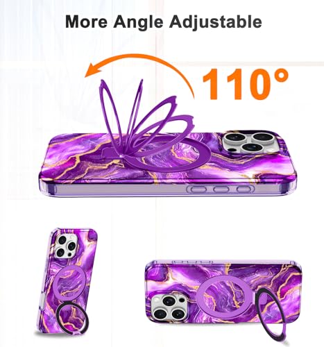 Casehas for iPhone 16 Pro Max Case 2024, [Magnetic Invisible Stand] [Compatible with MagSafe] [Military Grade Drop Protection] Slim Translucent Matte Back Shockproof Protective Cover, Deep Purple - image 2