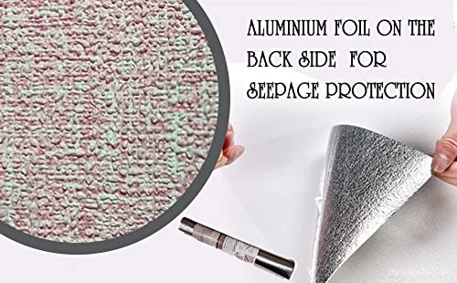 Image of Textured Linen Wallpaper for Walls Sticker Roll (10 Pcs) I 3D Foam Wallpaper for Full Wall, Furniture I Fabric, Waterproof, Large (Light Pink; 10 Pieces of 3 Meter x 0.7 Meter Each)