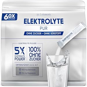 Elektrolyte PUR - 60 Stück - Ohne Zucker & ohne Süßungsmittel - 1835mg Elektrolyte für Sport und den täglichen Bedarf - Ohne Zusätze und Aromen - isotonisches Elektrolytgetränk - KETO