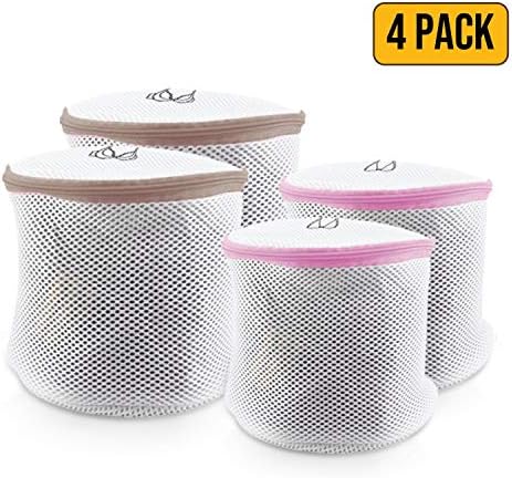 Spedalon Bra Bag for Washing Machine - Pack of 4 (2 Large + 2 Regular) | Mesh Laundry Bags for Delicates, Lingerie, Underwear, Socks