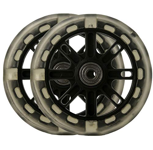 Airel Pack 2 Ruedas para Patinete | Ruedas Repuesto Patinete | Ruedas Scooter | Ruedas Patinete con Luces (Negro_carbon-120mm)