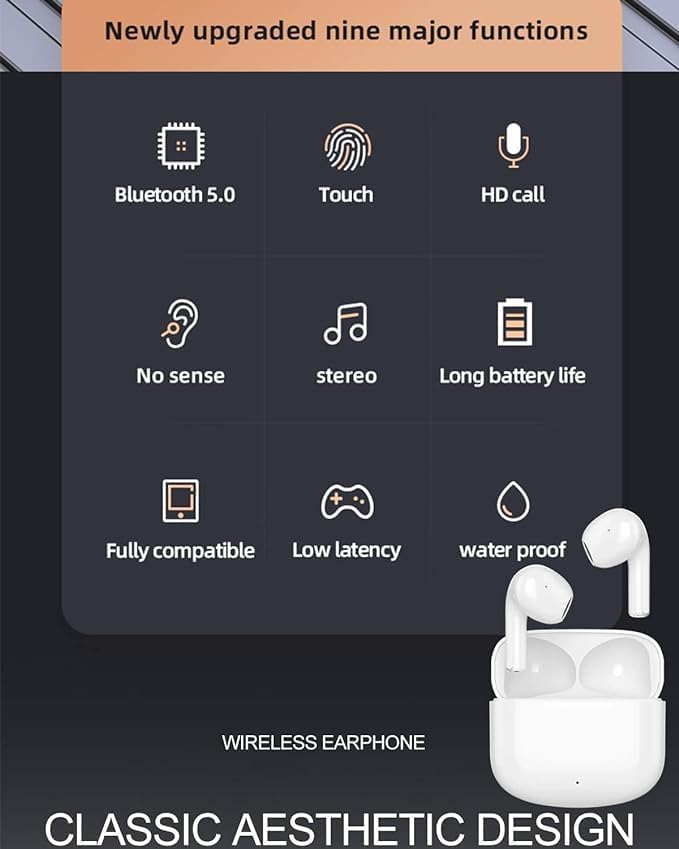 Image of iPhonee Headphones (3 Generation) H2 Chip | Wireless Earbuds, Spatial Audio, High-Fidelity Sound,USB-C Charging |USB-C Charging Case,Easy Use for iPhone,Apple Compatible