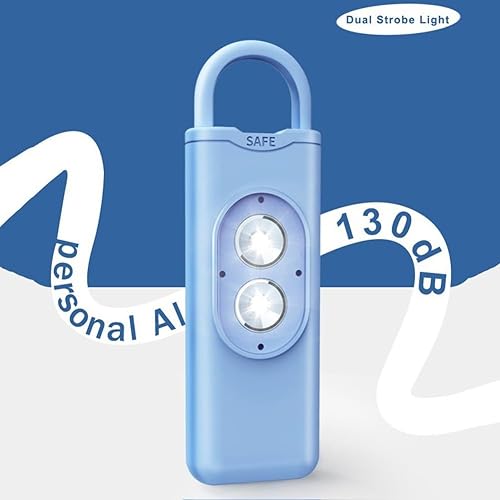 Miniatura 2 de Personal Alarm, 130dB Siren with Dual Strobe LED Lights for Self Defense, White