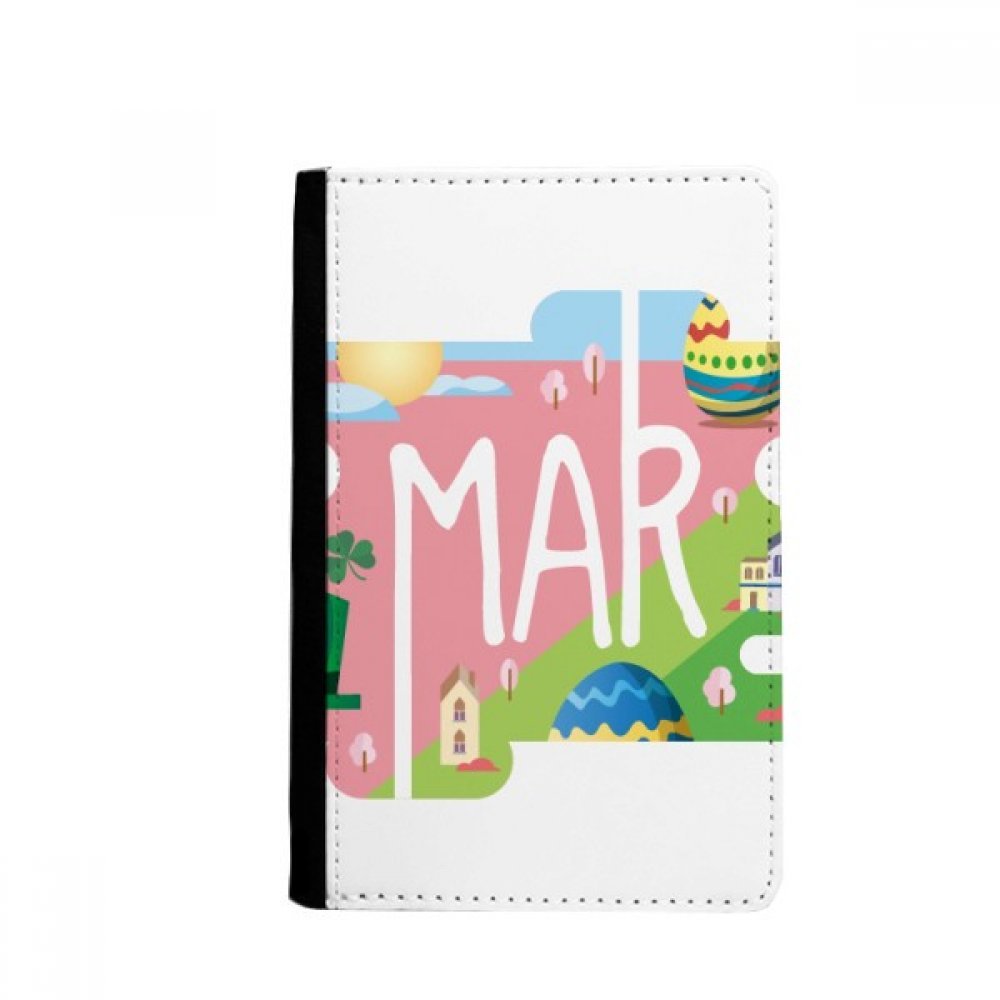March Month Season Illustration Passport Holder Notecase Burse Wallet Cover Card Purse