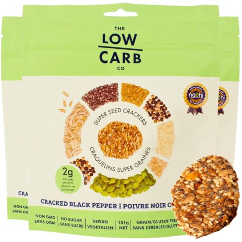 Image of The Low Carb Co High Protein Seed Crackers, Cracked Black Pepper, 3-Pack