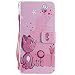 Produktbild iPhone SE 2020 Hülle, Handyhülle iPhone SE 2020 Schutzhülle Leder PU Wallet Flip Case Bumper Lederhülle Ledercase Blumen Muster Klapphülle Ultra Slim Dünn Magnetisch für iPhone SE 2020 Katze und Biene