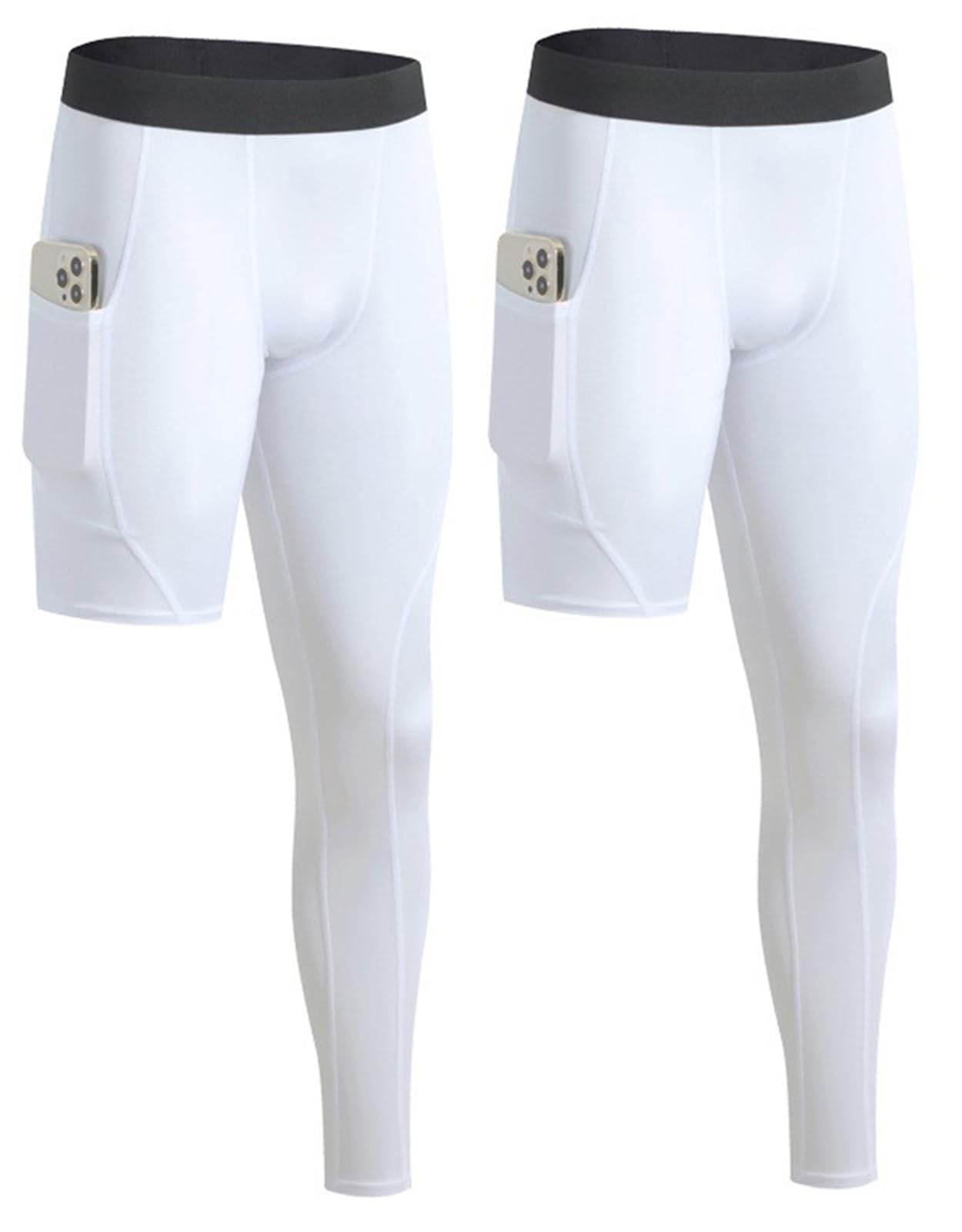 Valcatch One Leg Compression Tights Full Length Pants for Basketball Single Leg Sports Base Layer Leggings for Men Youths Boy